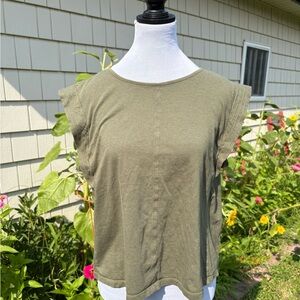 Banana Republic Olive Green Sleeveless Muscle Tee